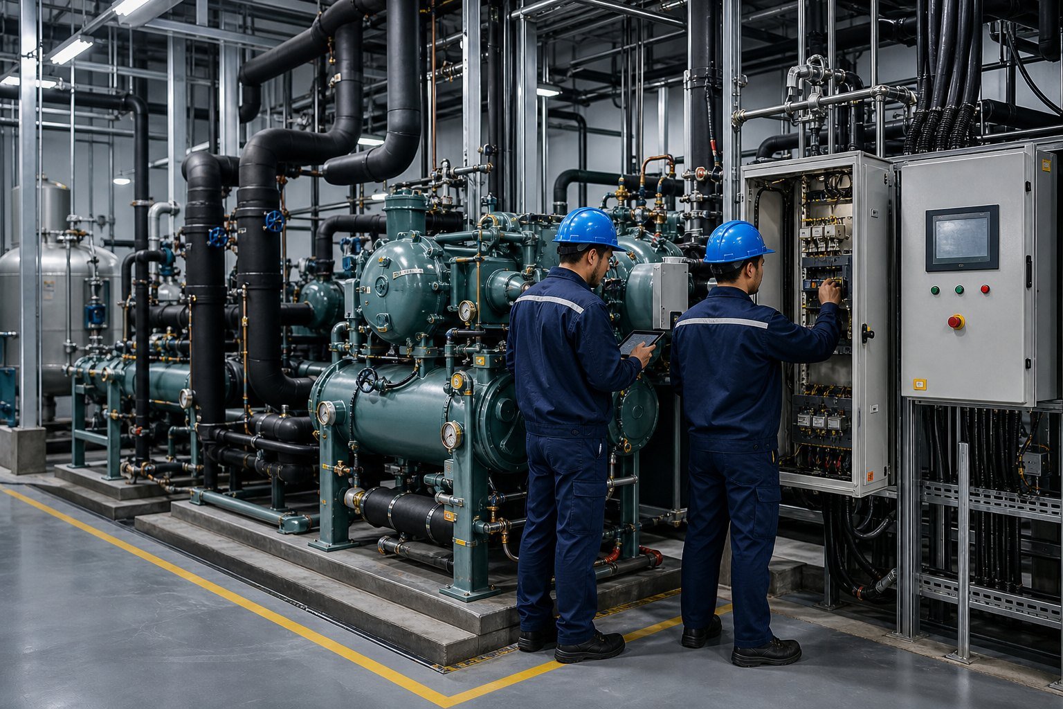 Commercial cooling technician team